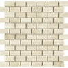 Noble White Cream Brick Mosaic Tile 1×2"