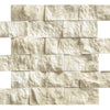 Noble White Cream Split Faced Brick Mosaic Tile