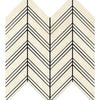 Noble White Cream Chevron Mosaic Tile - Large