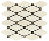 Noble White Cream Long Octagon w/ Emp. Dark Mosaic Tile