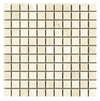 Noble White Cream Square Mosaic Tile 1×1"