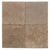 Noce Travertine Tumbled Exterior Pool Paver 6X6" 1 1/4"