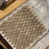 Noce Travertine Tumbled Diamond Mosaic Tile 1x2"