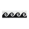 Oriental White Wave Border w/ Black Dots 3 7/8x12"