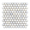 Oriental White Hexagon Mosaic Tile 1x1"