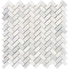 Oriental White Mini Herringbone Mosaic Tile 5/8x1 1/4"