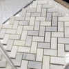 Oriental White Herringbone Mosaic Tile 1x2"