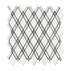 Oriental White Lattice w/Blue - Gray Mosaic Tile