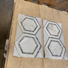 Calacatta Bella 5" x 5" Hexagon Combination w/ Blue-Gray Polished 