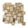 Philadelphia Travertine Tumbled Mini Versailles Mosaic Tile