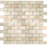 Queen Beige Polished Brick Mosaic Tile 1x2"