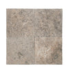 Silver Travertine Tumbled Exterior Pool Paver 16X16" 1 1/4"