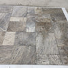 Silver Travertine Brushed & Chiseled Versailles Floor Tile