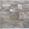 Silver Travertine Brushed & Chiseled Versailles Floor Tile