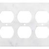 Carrara White Marble  4 1/2 x 6 1/3 Switch Plate 3-DUPLEX Wall Cover