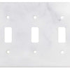 Carrara White Marble 4 1/2 x 6 1/3 Switch Plate 3-TOGGLE Wall Cover