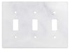 Carrara White Marble 4 1/2 x 6 1/3 Switch Plate 3-TOGGLE Wall Cover