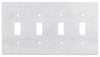 Carrara White Marble 4 1/2 x 8 1/4 Switch Plate 4-TOGGLE Wall Cover