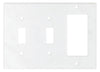 Carrara White Marble 4 1/2 x 6 1/3 Switch Plate DOUBLE TOGGLE - ROCKER Wall Cover