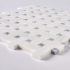 Bianco Dolomite Basketweave w/ Blue-Gray Dots Polished 