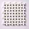 Bianco Dolomite Basketweave w/ Black Dots Polished