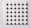 Bianco Dolomite Polished Octagon w/ Black Dots Mosaic Tile