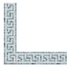 Carrara White - Greek Key Border CORNER (Blue-Gray) Polished 