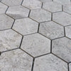 Tundra Gray Marble Hexagon Mosaic Tile 2x2"