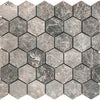 Tundra Gray Marble Hexagon Mosaic Tile 2x2"