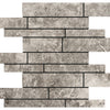 Tundra Gray Marble Polished Random Strip Mosaic Tile