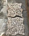 Walnut Travertine Tumbled Flat Pebble Mosaic Tile