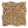 Walnut Travertine Tumbled Flat Pebble Mosaic Tile