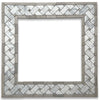 Carrara White 4 3/4" X 12" Basketweave Border Blue Dots Polished