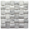 Carrara White 3-D Small-Bread Mosaic Polished 