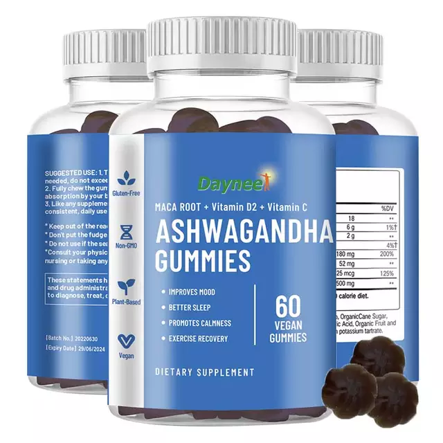 Ashwagandha Gummies With Maca And Vitamins Dietary Supplement For Stre Ginax Store