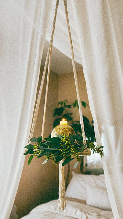 Hanging Wooden Shelf Planter