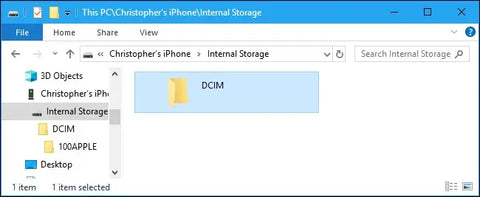 Transfer Photos From iPhone To PC Using File ExplorerWindows Explorer
