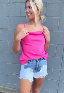 Pink Cowl Neck Cami