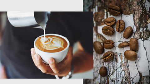 Bespoke coffee being hand poured into a flat white