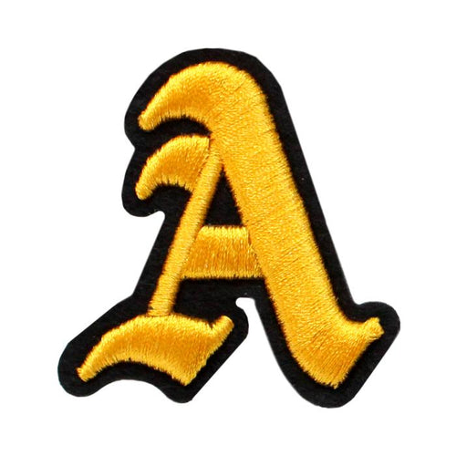 3D Old English Roman Font Alphabets A To Z Size 2 Inches Yellow Embroi –  tackletwill