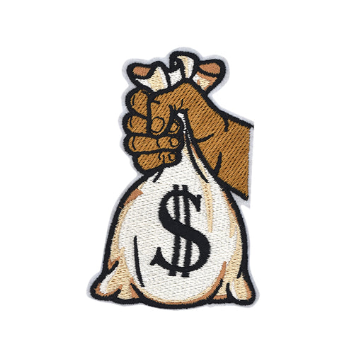 1pc Money Bag Embroidered Iron-on Patch, Cartoon Polyester DIY