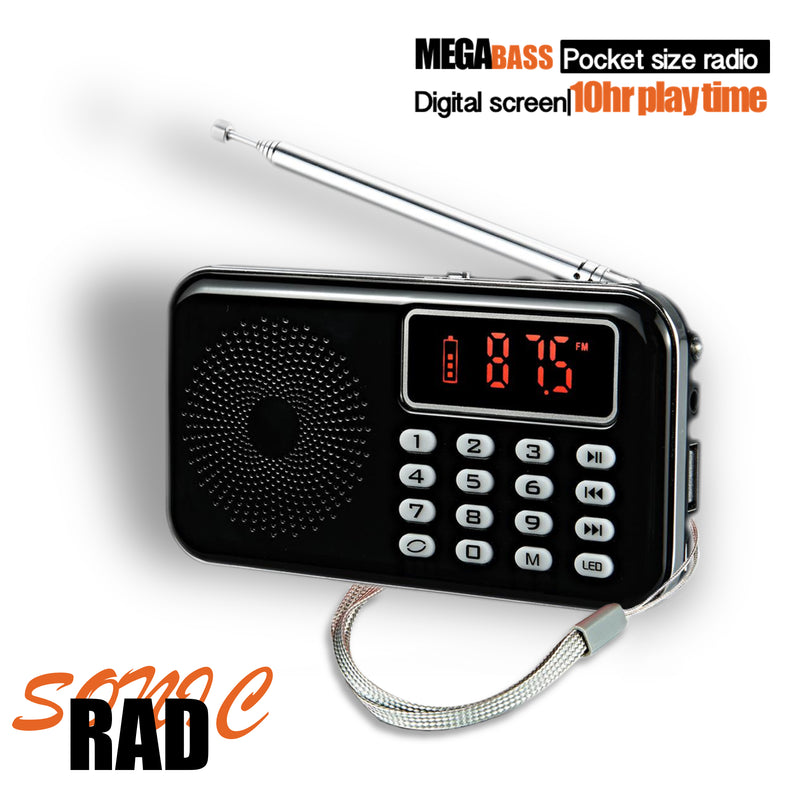 Mini portable Bluetooth AM/FM radio and mp3 player with Screen