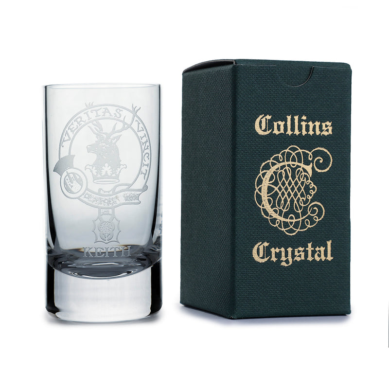 Collins Crystal Clan Shot Glass Keith