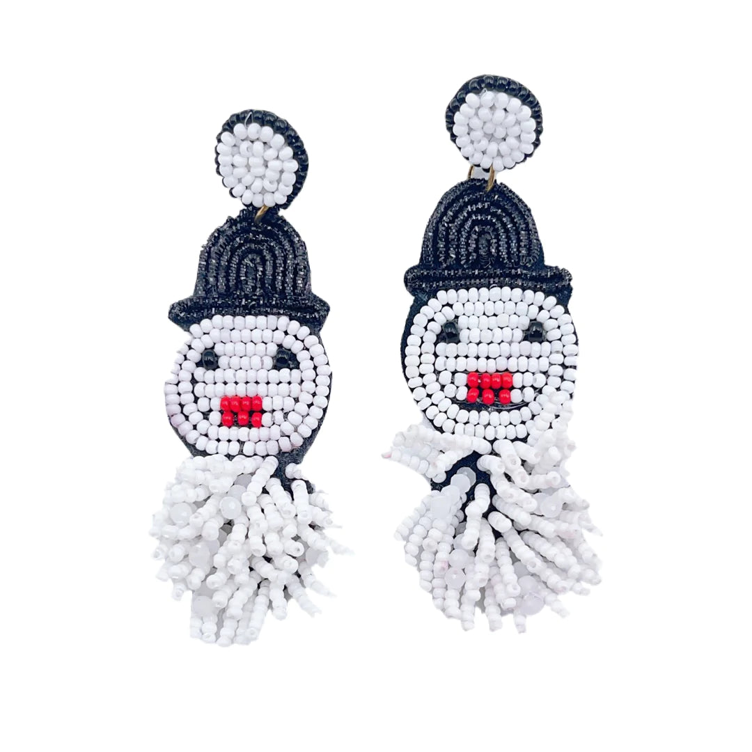 Dancing Snowman • Beaded Earrings