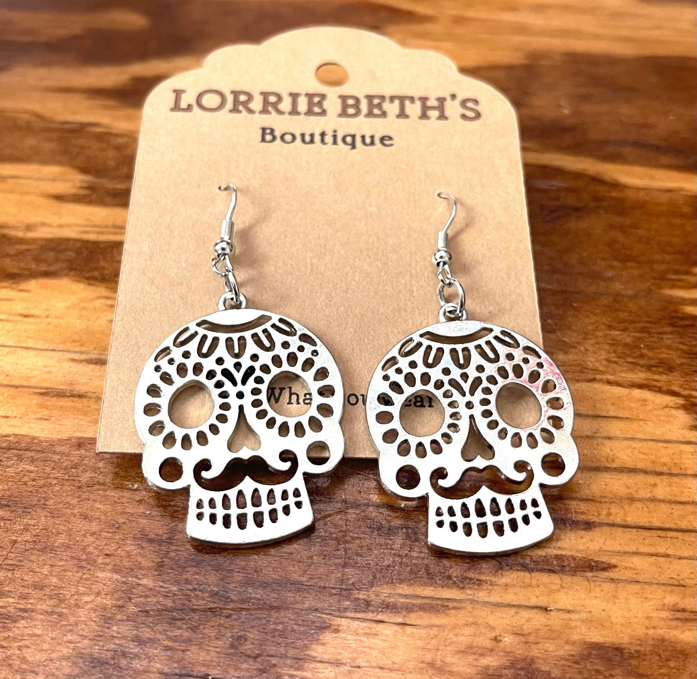 Sugar Skull Dangle Earrings