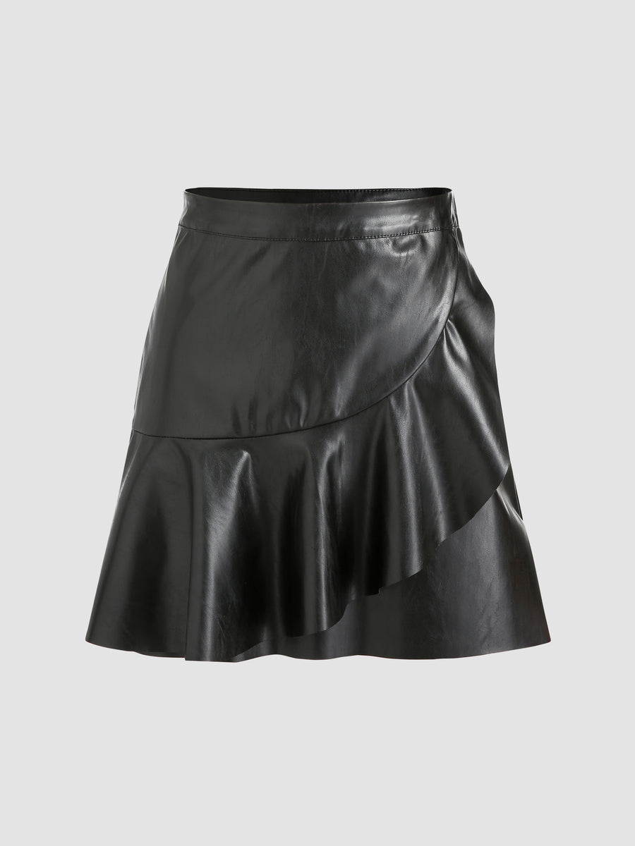 Ruffle Leather Skirt – Cider