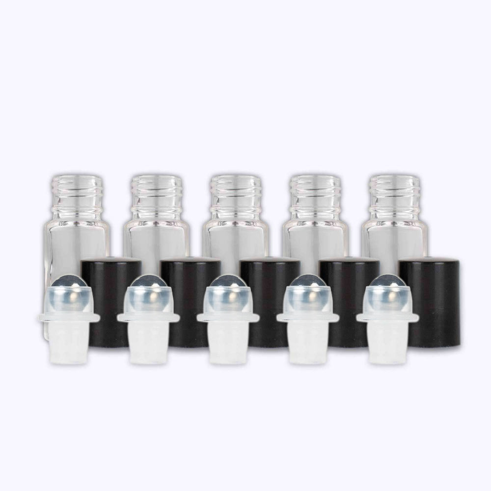 clear glass roll on bottles