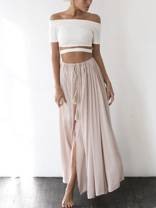 Against The Tides Maxi Skirt Nude | 2 Love One