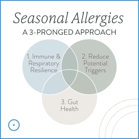 Seasonal allergy support with gut health, immune support and reducing potential triggers