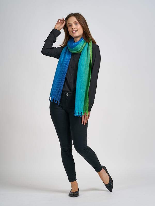 Wide Wool Scarf Made in Ireland#color_globe
